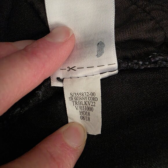 Gap Denim Black True Skinny Corduroy Women's Size 27 Regular - Picture 5 of 9